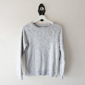 Peanuts Gray Sweatshirt Size Small Snoopy Embossed Crewneck Pullover